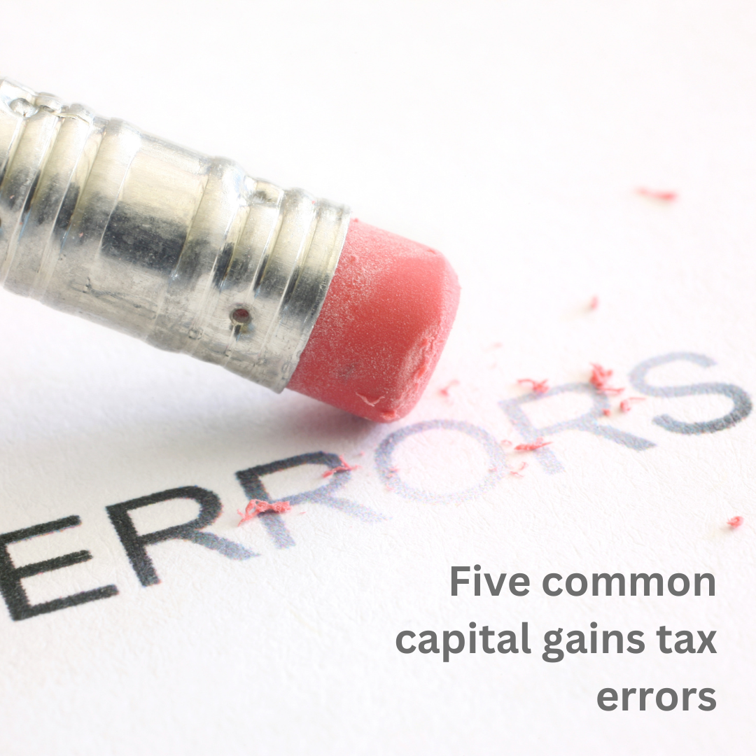 Errors relating to capital gains tax